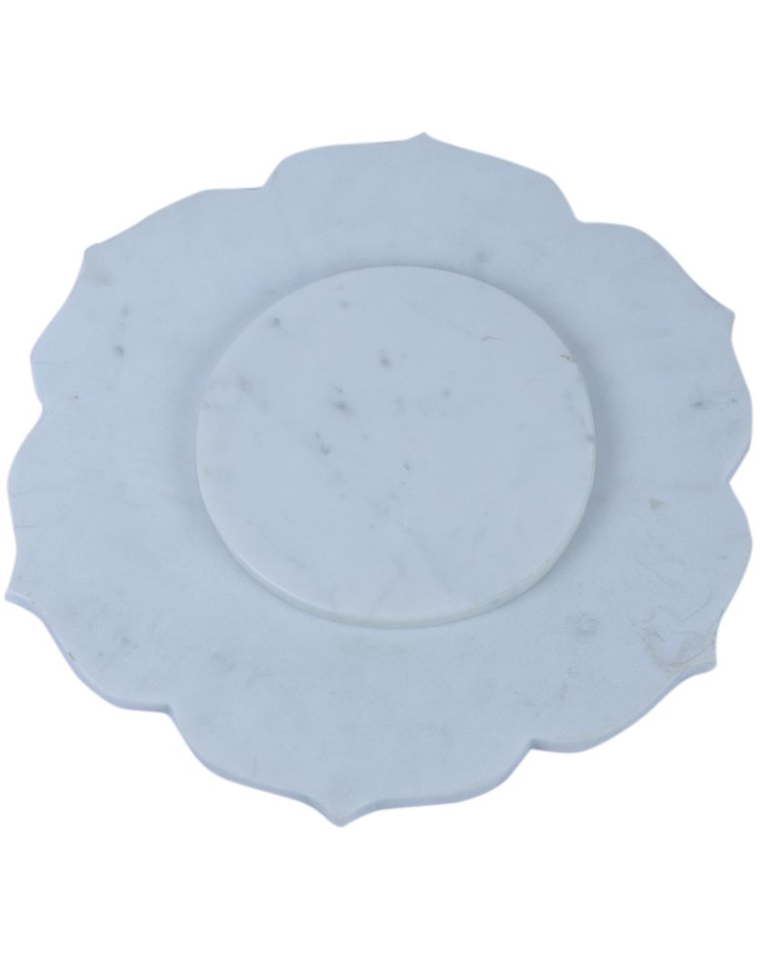 Exquisite Marble Serving Platter | 12 x 12 inches