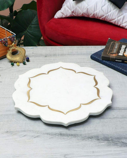 Exquisite Marble Serving Platter | 12 x 12 inches