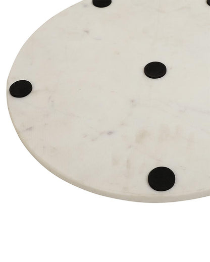 White Elegant Marble Platter | 15 inches