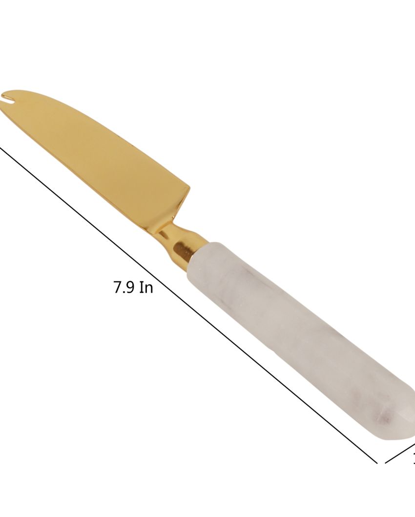 Marble Gold Plating Cake knife & Server Set | 3 Pieces | 8 x 2 inches