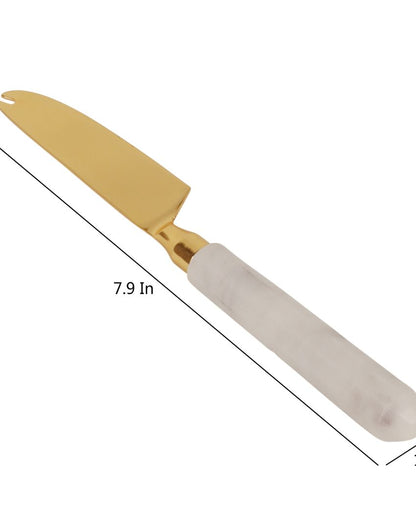 Marble Gold Plating Cake knife & Server Set | 3 Pieces | 8 x 2 inches