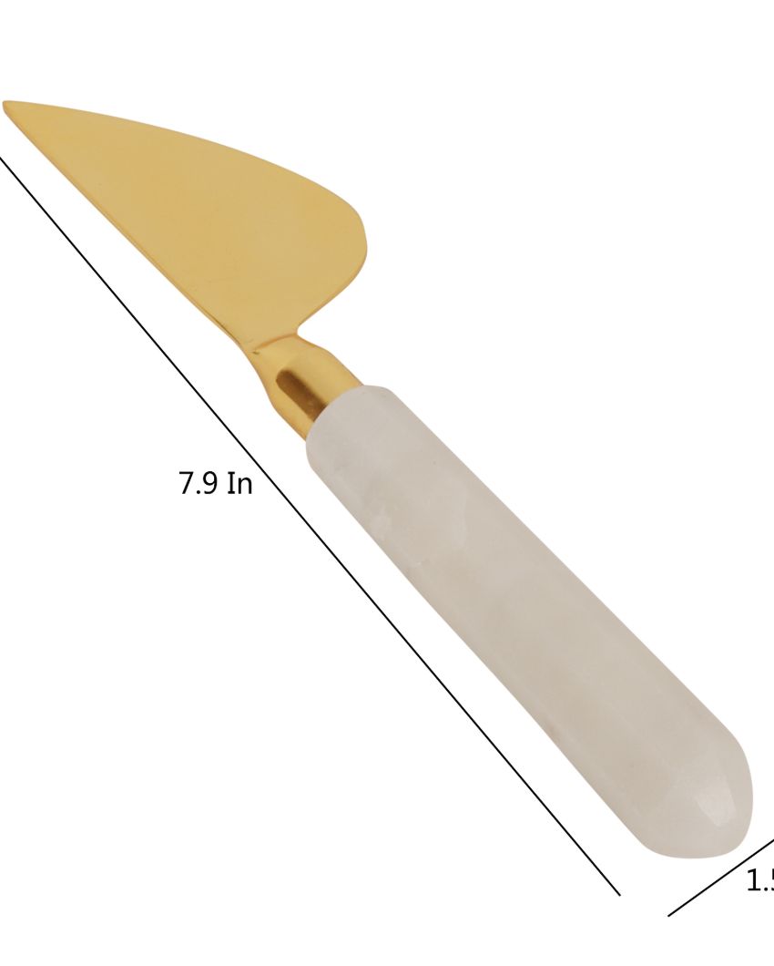 Marble Gold Plating Cake knife & Server Set | 3 Pieces | 8 x 2 inches