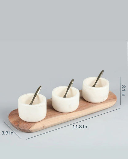 Modern Condiment Tray with Bowls | Pack of 4