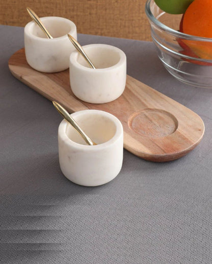 Modern Condiment Tray with Bowls | Pack of 4