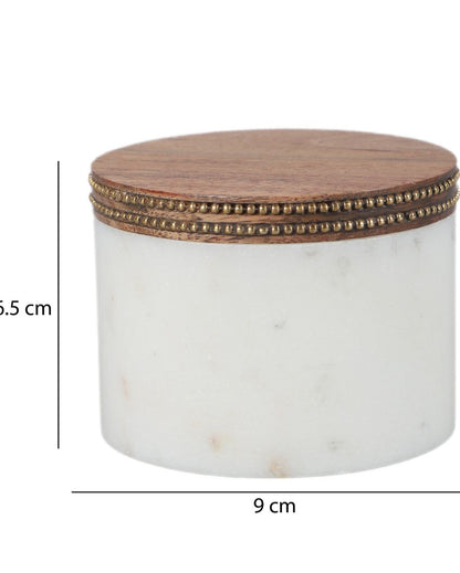 Chic Marble Jar With Lid | 4 x 3 inches