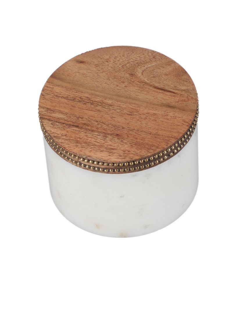 Chic Marble Jar With Lid | 4 x 3 inches