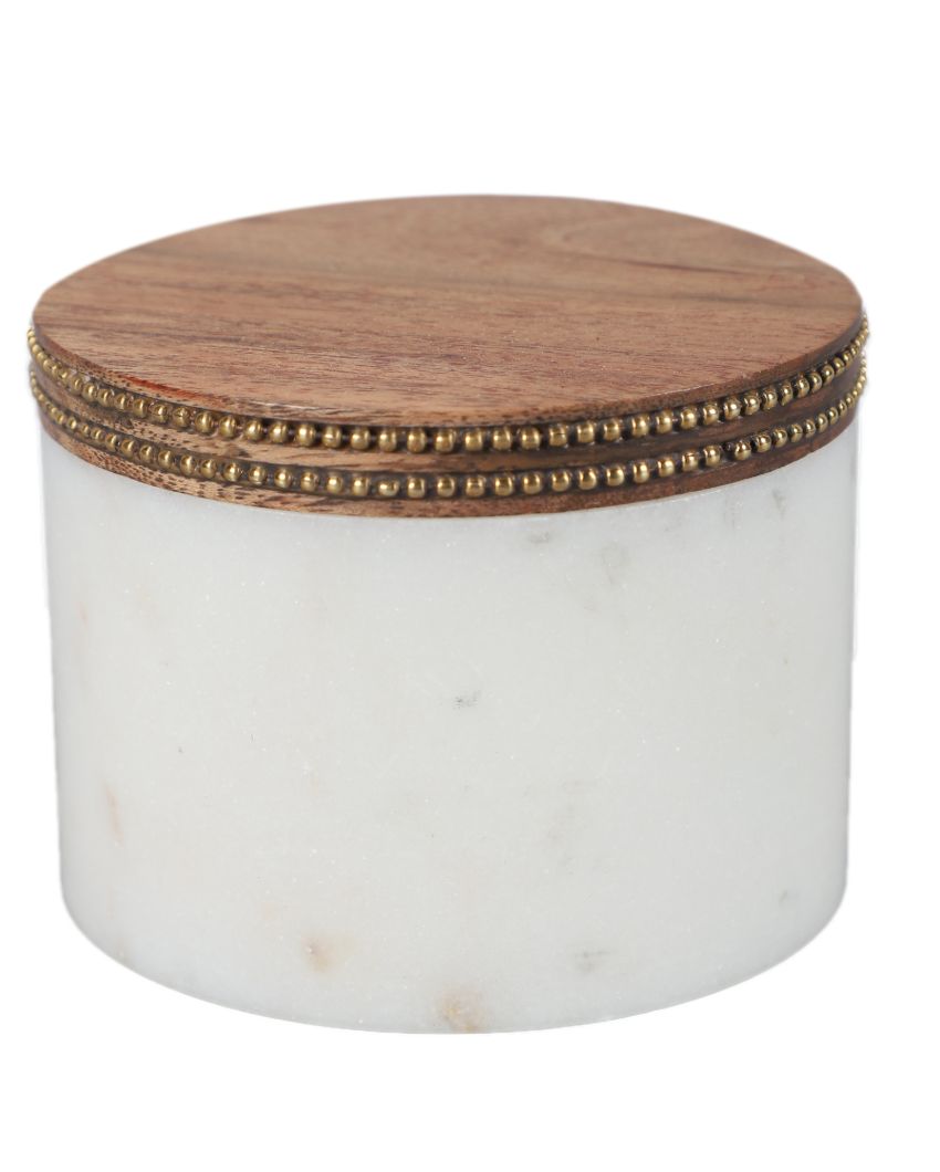 Chic Marble Jar With Lid | 4 x 3 inches