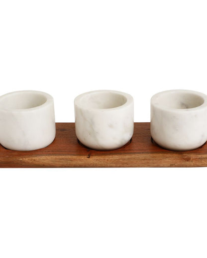 Elegant Condiment Tray With Bowls | 4 Pieces