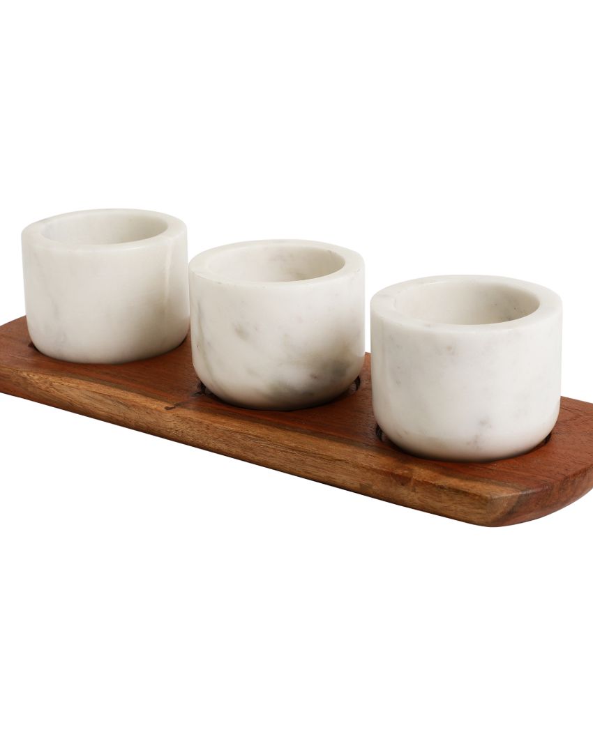 Elegant Condiment Tray With Bowls | 4 Pieces