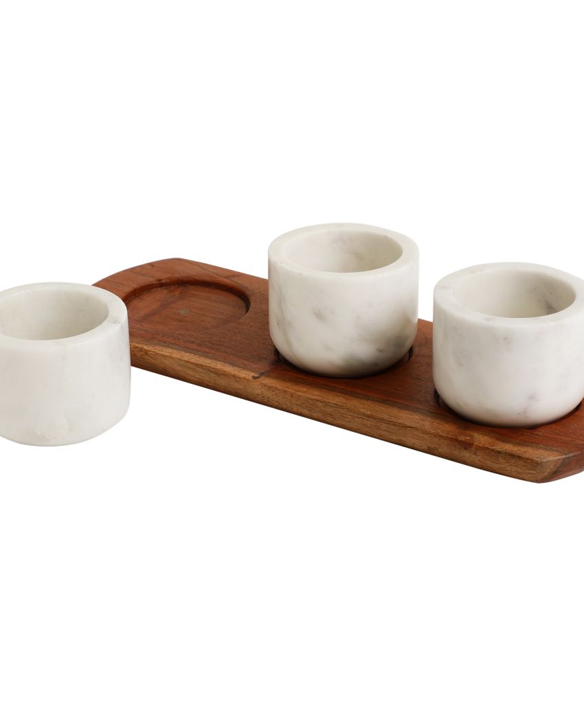 Elegant Condiment Tray With Bowls | 4 Pieces