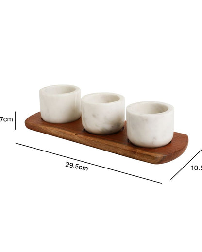 Elegant Condiment Tray With Bowls | 4 Pieces