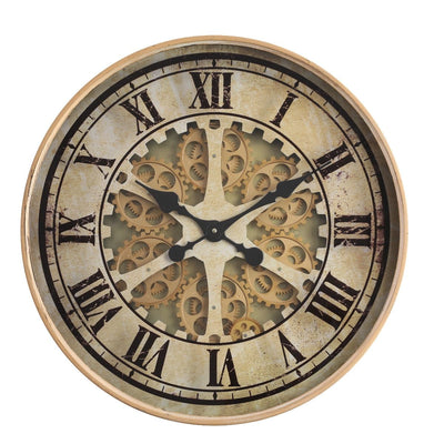 Gold Wheel Mechanical Clock | 24 x 3 inches