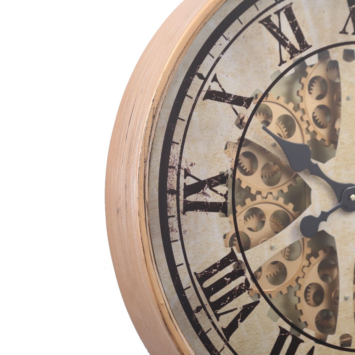 Gold Wheel Mechanical Clock | 24 x 3 inches