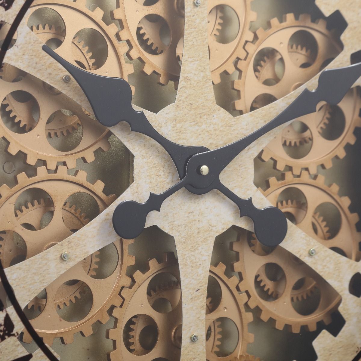 Gold Wheel Mechanical Clock | 24 x 3 inches