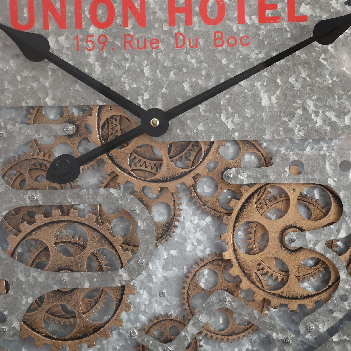 Union Hotel Grey Mechanical Clock | 24 x 3 inches