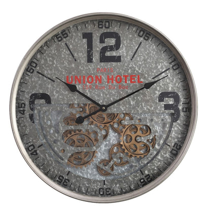 Union Hotel Grey Mechanical Clock | 24 x 3 inches