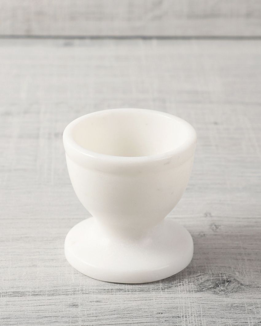 Marble White Egg Holders | Set of 2 | 2 x 2 inches