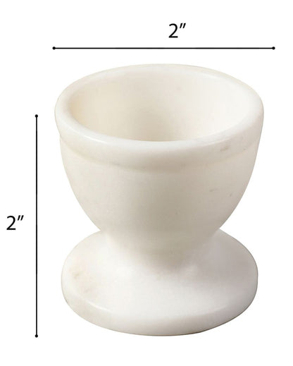 Marble White Egg Holders | Set of 2 | 2 x 2 inches