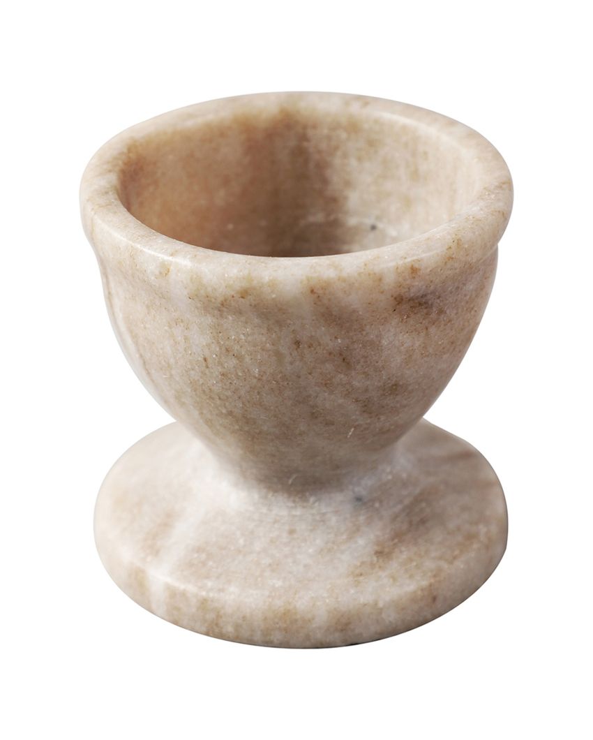 Marble Beige Egg Holders | Set of 2 | 2 x 2 inches