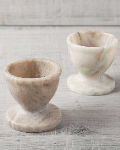 Marble Beige Egg Holders | Set of 2 | 2 x 2 inches