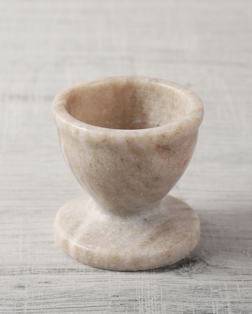 Marble Beige Egg Holders | Set of 2 | 2 x 2 inches