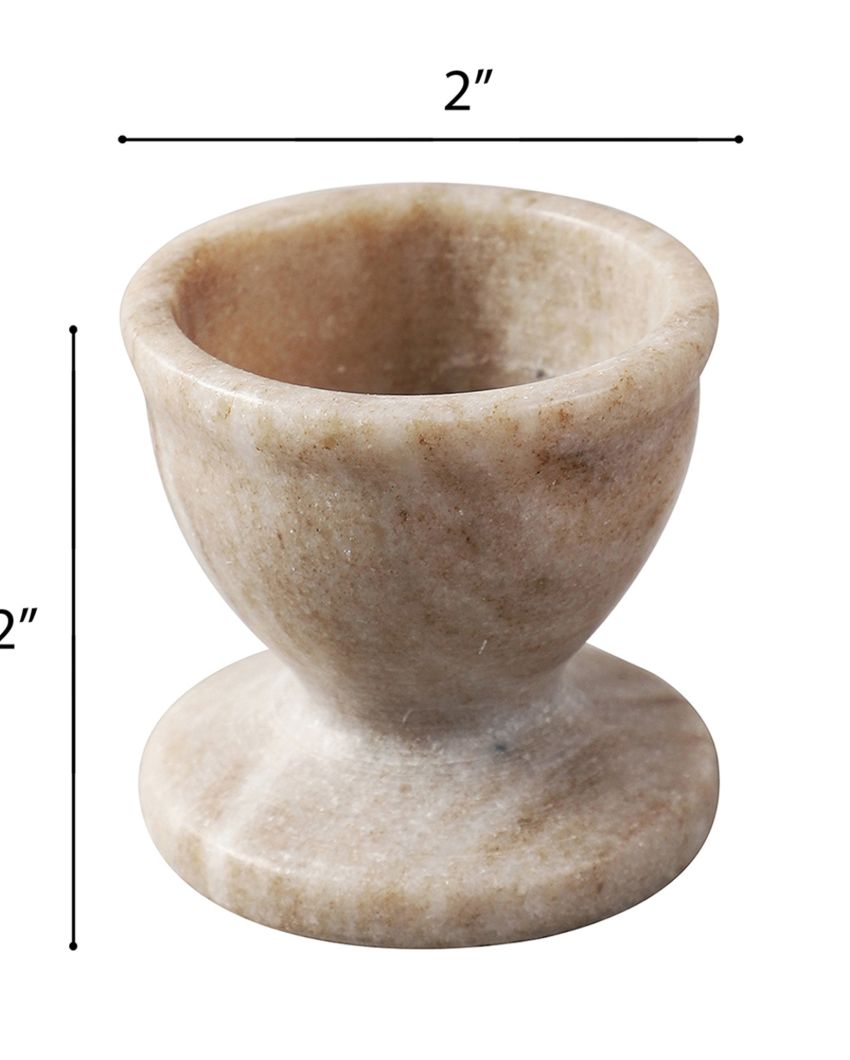 Marble Beige Egg Holders | Set of 2 | 2 x 2 inches