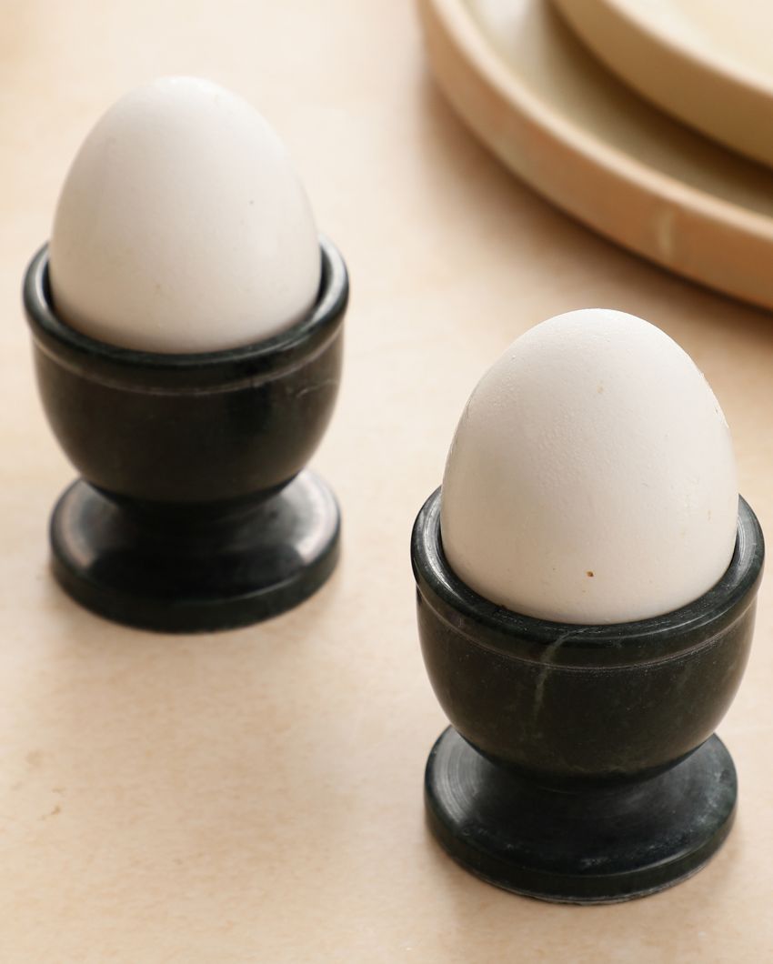 Elegant Marble Egg Cups | Set of 2 | 2 x 2 inches