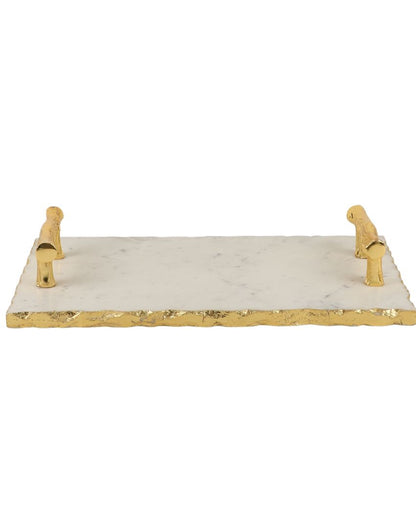 Premium Marble Serving Tray With Gold Foil | 14 x 9 inches