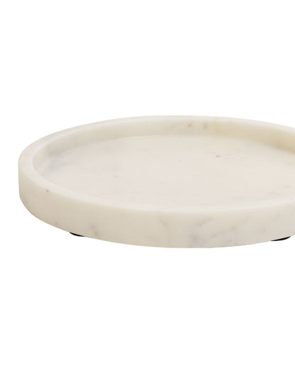 Elegant Round Marble Fruit Serving Tray | 10 inches