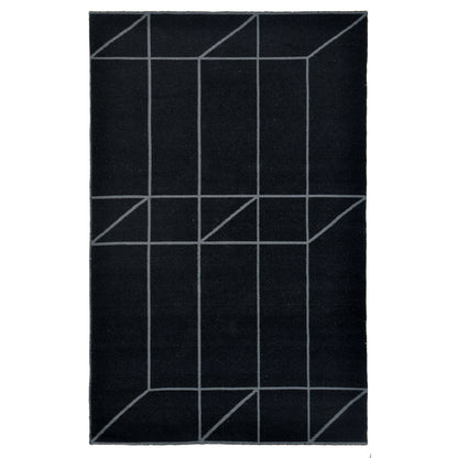 Bold Black Nova Reversible Floor Covering Rug