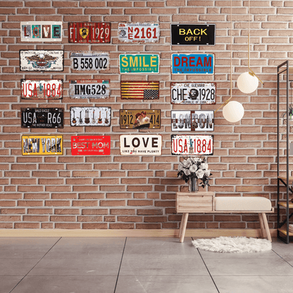 England Flag Number Plates Wall Sign | 6 x 1 x 12 inches