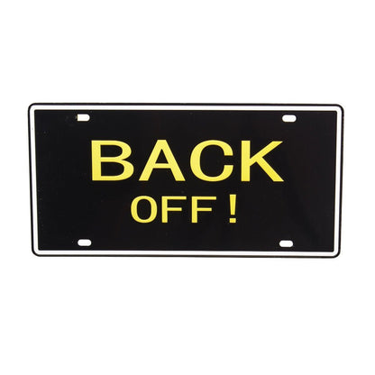 Back Off! Number Tin Plates Wall Sign | 6 x 1 x 12 inches