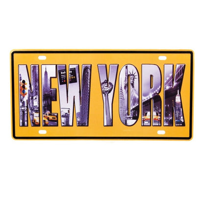 New York Number Plates Wall Sign | 12 x 6 inches