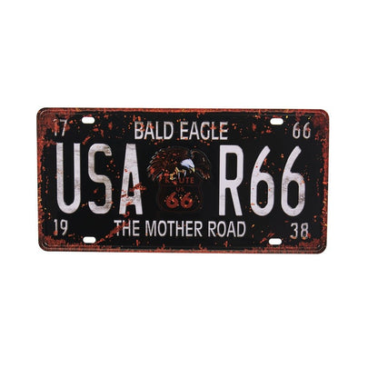 Usa R66 Number Plates Wall Sign | 6 x 1 x 12 inches