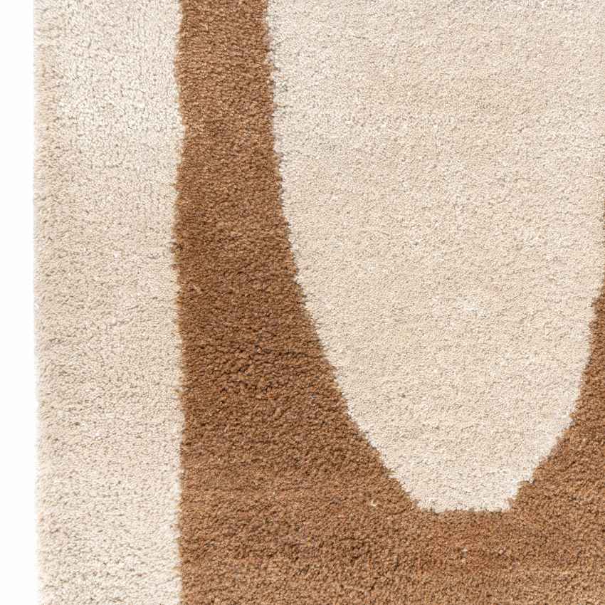 Modern Beige Outline Wool Floor Covering Rug