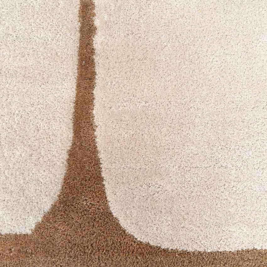 Modern Beige Outline Wool Floor Covering Rug