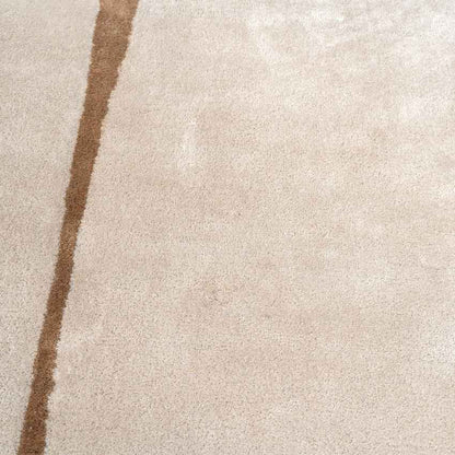 Modern Beige Outline Wool Floor Covering Rug