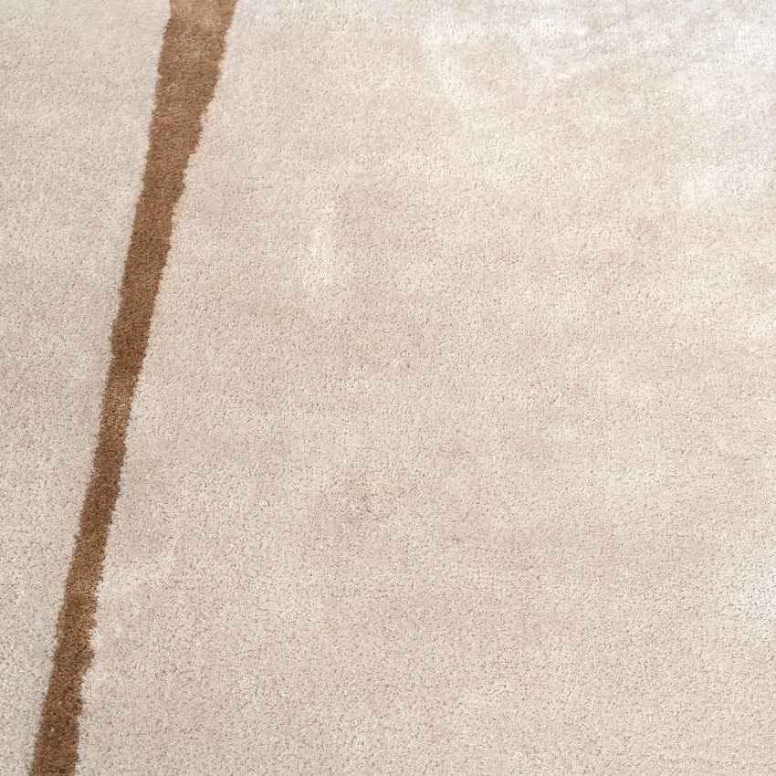 Modern Beige Outline Wool Floor Covering Rug