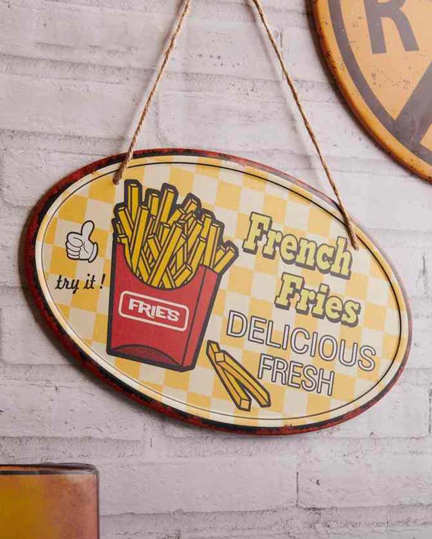 Fresh & Delicious French Fries 3D Metal Plate Wall Decor | 12 x 8 inches