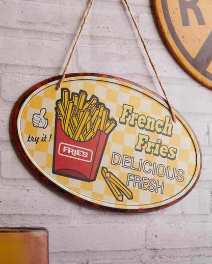 Fresh & Delicious French Fries 3D Metal Plate Wall Decor | 12 x 8 inches