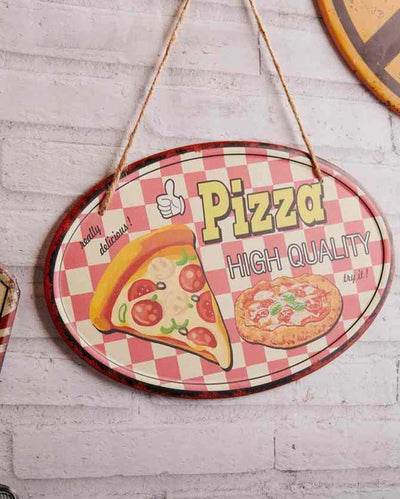 High Quality Pizza 3D Metal Plate Wall Decor | 12 x 8 inches