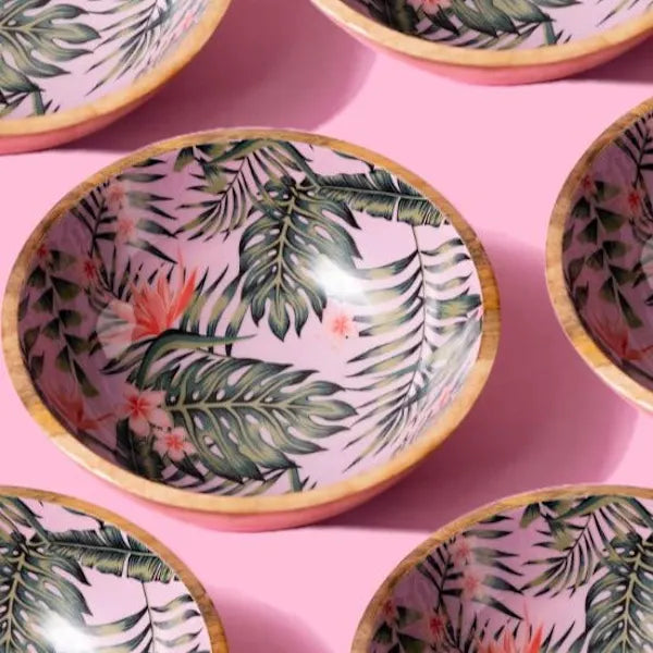 Tropical Serving Wooden Dip Bowl
