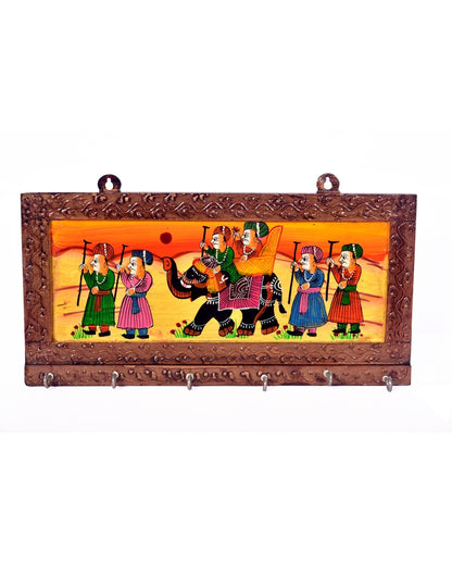 Artistic MDF Wood Painting Key Holder | 11 x 6 inches