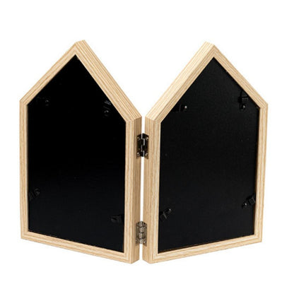 Charming Two-House Shape Beige Photo Frame