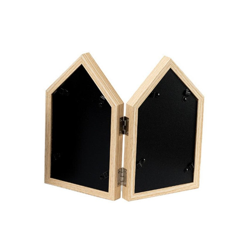 Charming Two-House Shape Beige Photo Frame