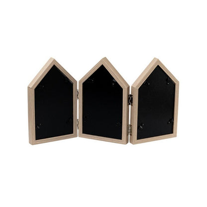 Quaint Three-House Shape Brown Photo Frame