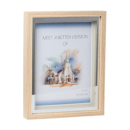 Chic Beige & Silver Photo Frame with LED Light