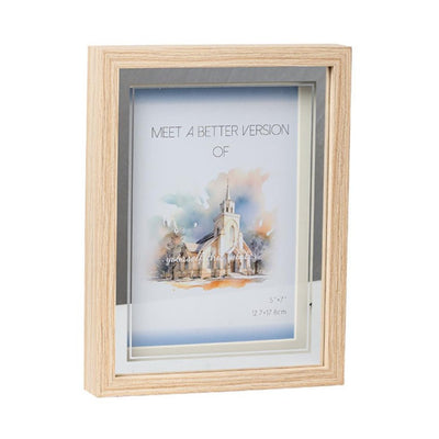 Chic Beige & Silver Photo Frame with LED Light
