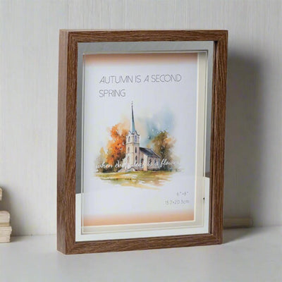 Elegant Brown & Silver Photo Frame with LED Light