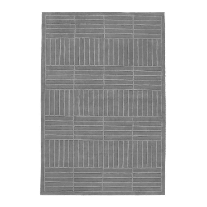 Chic Grey Plaid Floor Covering Rug